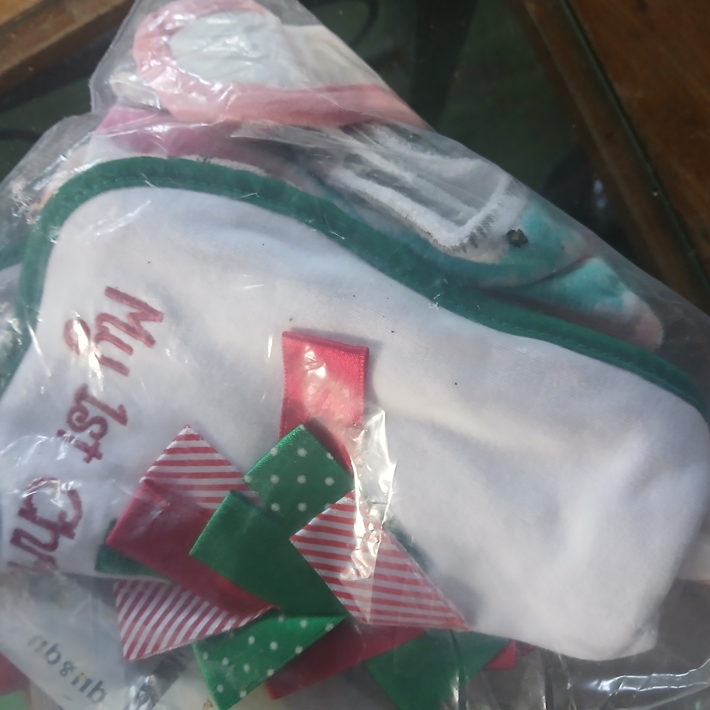 Festive Christmas Baby Bibs with Bow